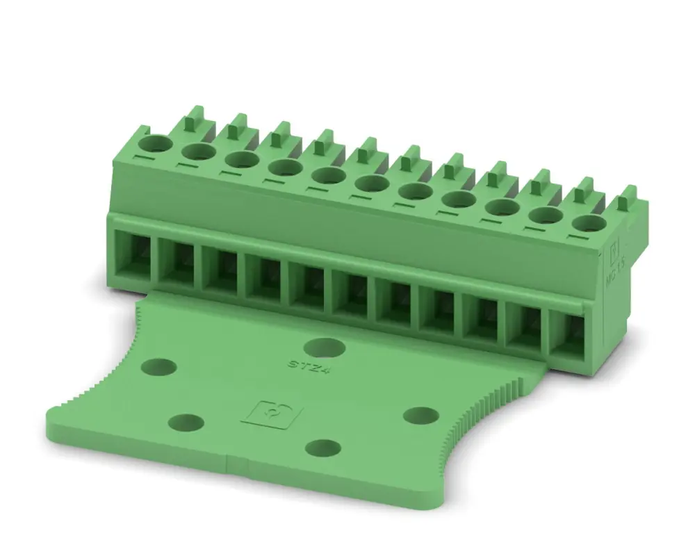 Borne enchufable para PCB Hembra Phoenix Contact de 11 vías, paso 3.81mm, 8A, de color Verde, terminación Tornillo | 176...