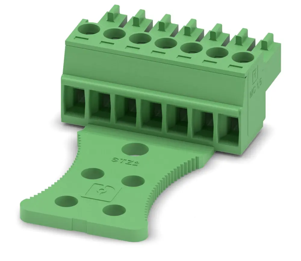 Borne enchufable para PCB Hembra Phoenix Contact de 7 vías, paso 3.5mm, 8A, de color Verde, terminación Tornillo | 1768884