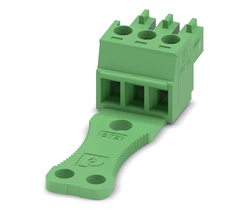 Borne enchufable para PCB Hembra Phoenix Contact de 3 vías, paso 3.81mm, 8A, de color Verde, montaje de cable, | 1768923