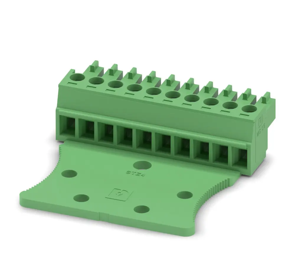Borne enchufable para PCB Hembra Phoenix Contact de 10 vías, paso 3.81mm, 8A, de color Verde, montaje de cable, | 1767209
