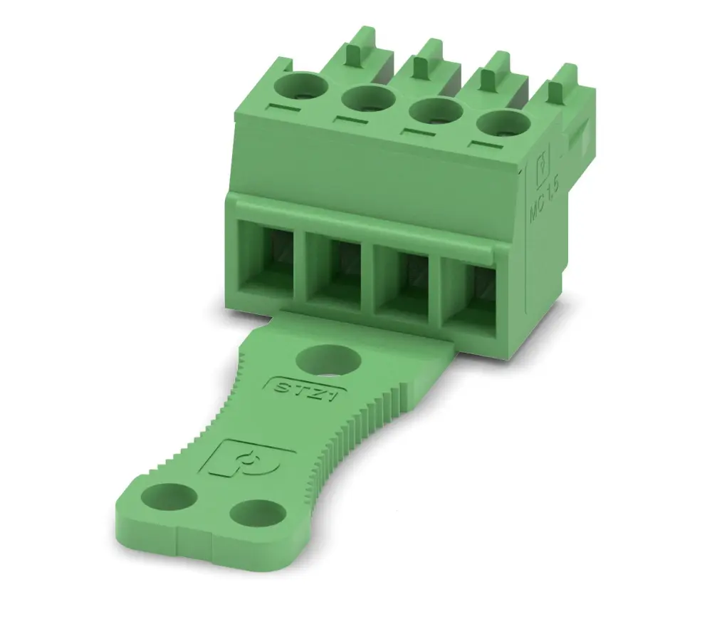 Borne enchufable para PCB Hembra Phoenix Contact de 4 vías, paso 3.81mm, 8A, de color Verde, terminación Tornillo | 1767461