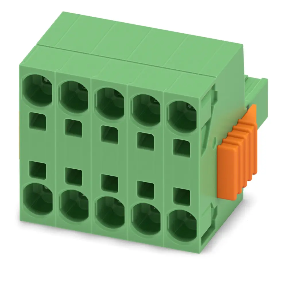 Borne enchufable para PCB Hembra Phoenix Contact de 5 vías, paso 7.62mm, 41A, de color Verde, terminación Mordaza de | 1...