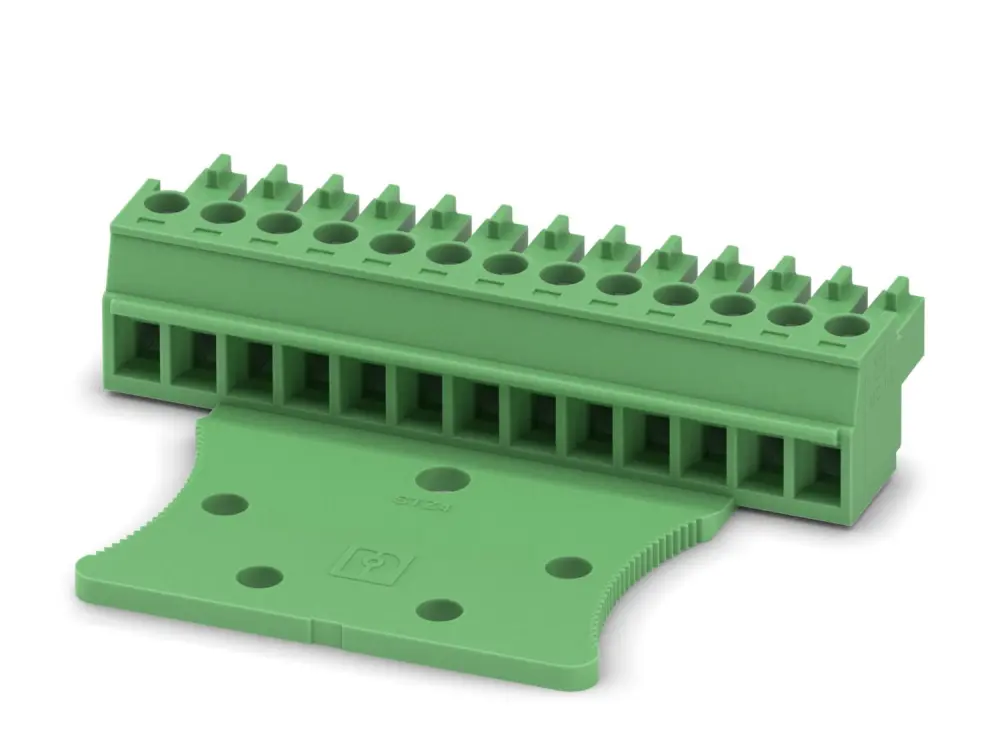 Borne enchufable para PCB Hembra Phoenix Contact de 13 vías, paso 3.81mm, 8A, de color Verde, terminación Tornillo | 176...