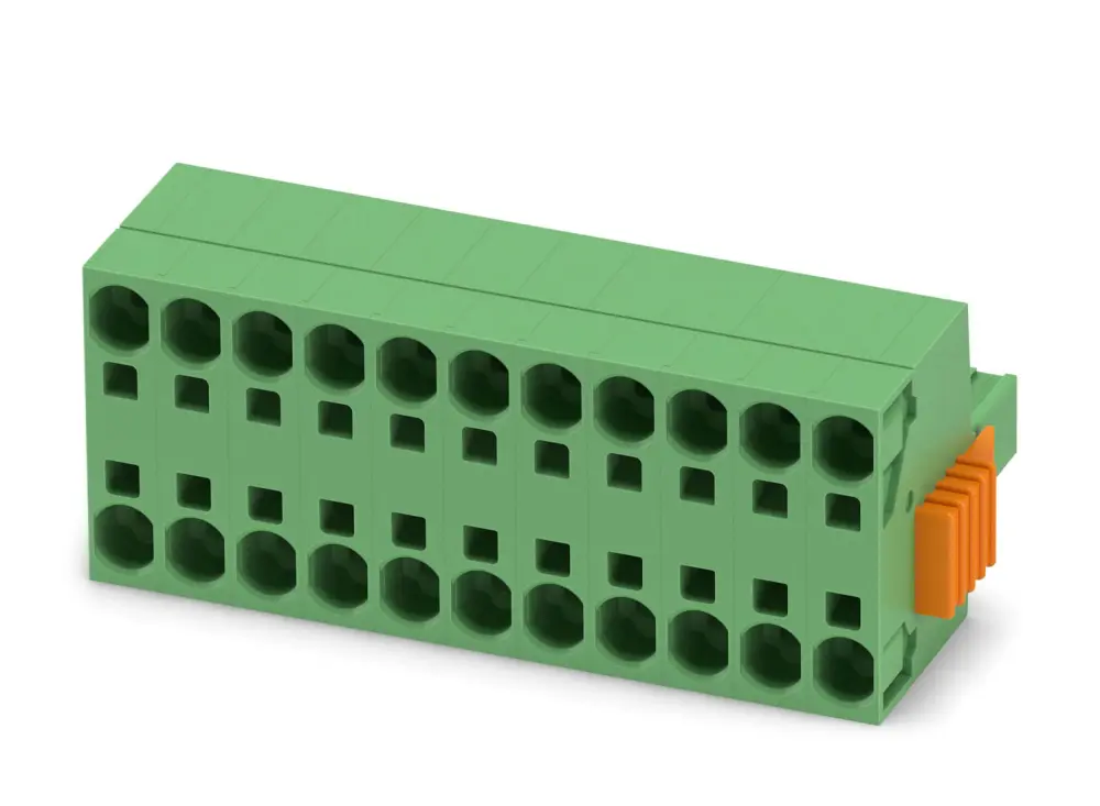 Borne enchufable para PCB Hembra Phoenix Contact de 11 vías, paso 7.62mm, 41A, de color Verde, terminación Mordaza de | ...