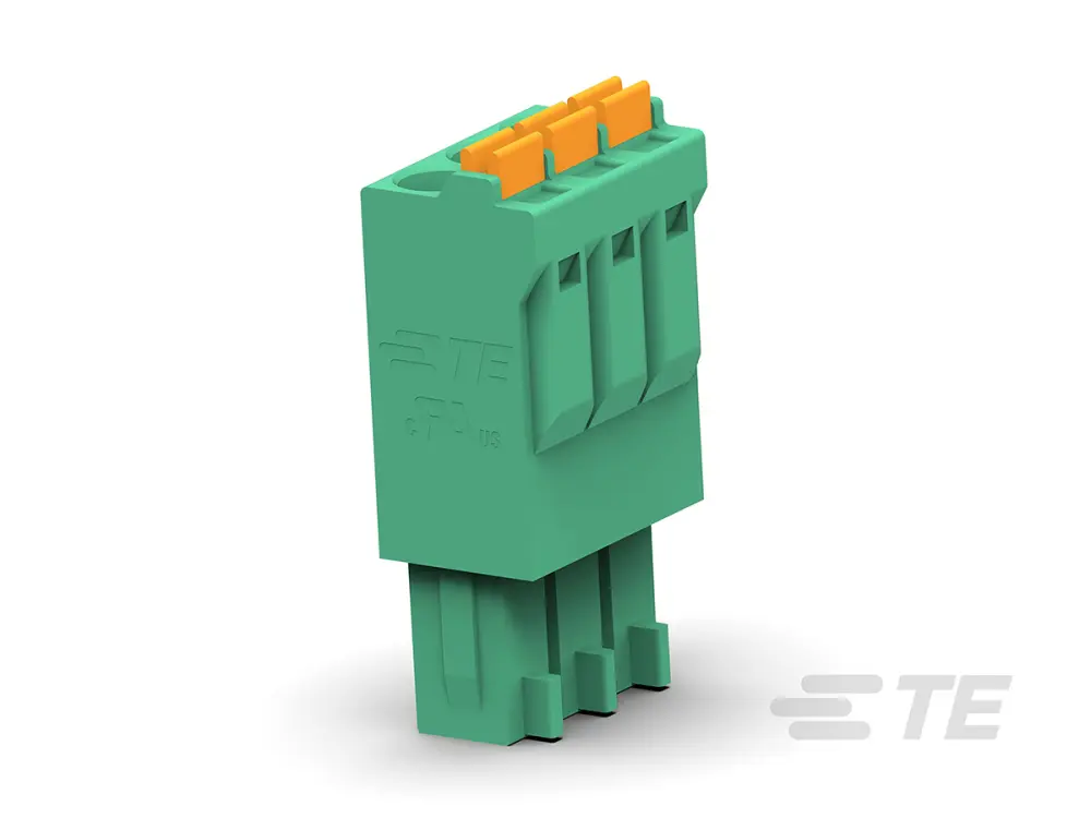 Bloque de terminal PCB Macho TE Connectivity de 14 vías, paso 3.5mm, 8A, de color Verde, terminación Resorte | 1-2350398-4