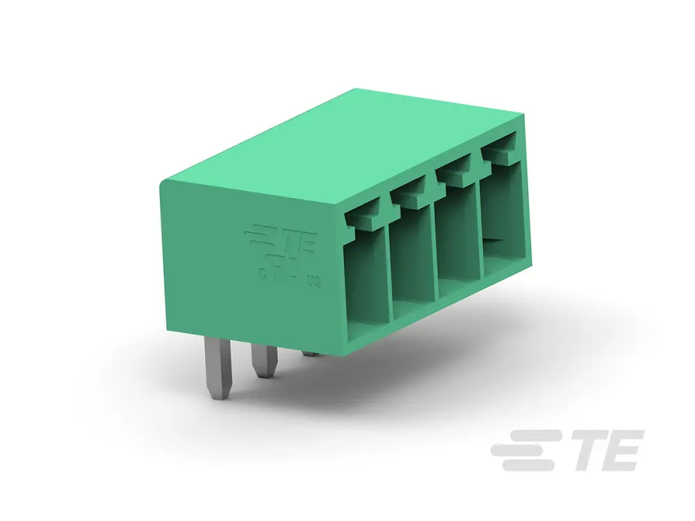 Borne para PCB Macho Ángulo de 90° TE Connectivity de 14 vías, paso 3.5mm, 10A, de color Verde, montaje Montaje en | 1-...