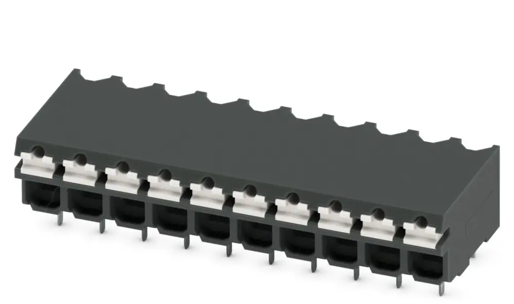 Borne para PCB Phoenix Contact, paso 3.81mm, 13.5A, de color Negro, montaje Montaje en orificio pasante, terminación | 18...