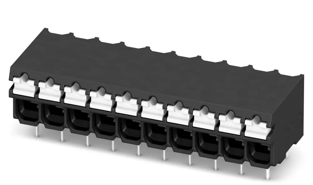 Borne para PCB Phoenix Contact, paso 3.81mm, 13.5A, de color Negro, montaje Montaje en orificio pasante, terminación | 18...