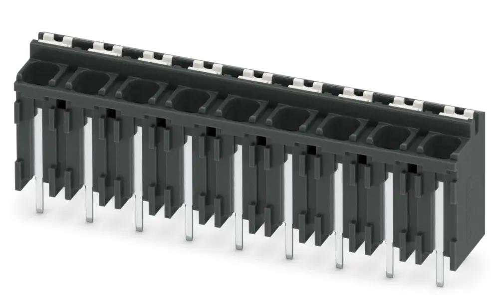 Borne para PCB Phoenix Contact, paso 5mm, 13.5A, de color Negro, montaje Montaje en orificio pasante, terminación | 1822600
