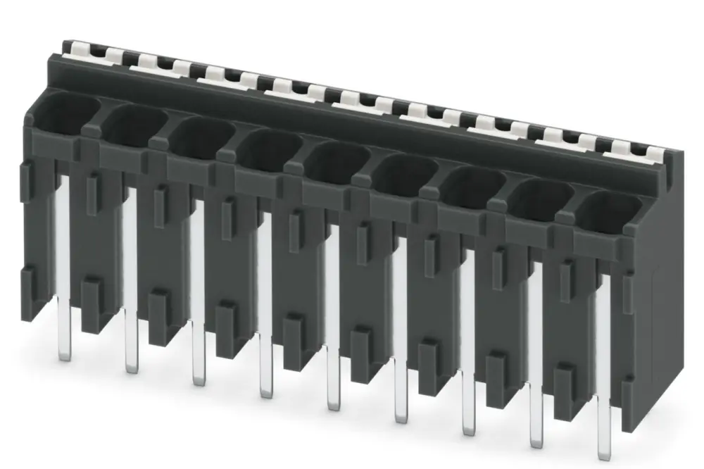 Borne para PCB Phoenix Contact, paso 3.81mm, 13.5A, de color Negro, montaje Montaje en orificio pasante, terminación | 18...