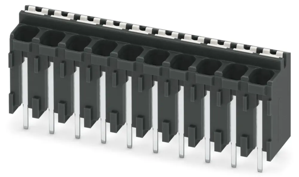 Borne para PCB Phoenix Contact, paso 3.81mm, 13.5A, de color Negro, montaje Montaje en orificio pasante, terminación | 18...
