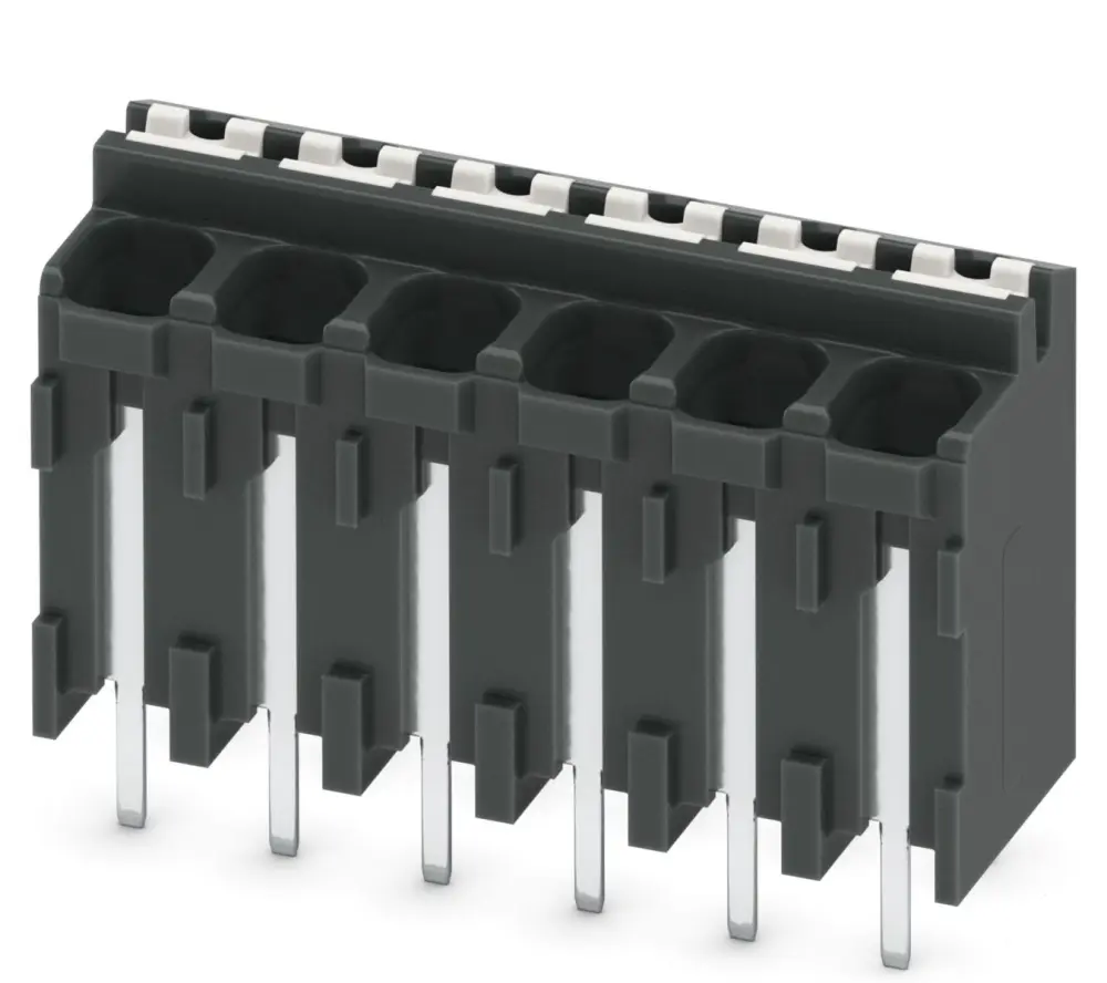 Borne para PCB Phoenix Contact, paso 3.81mm, 13.5A, de color Negro, montaje Montaje en orificio pasante, terminación | 18...