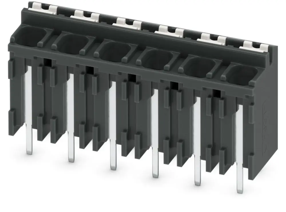 Borne para PCB Phoenix Contact, paso 5mm, 13.5A, de color Negro, montaje Montaje en orificio pasante, terminación | 1822574