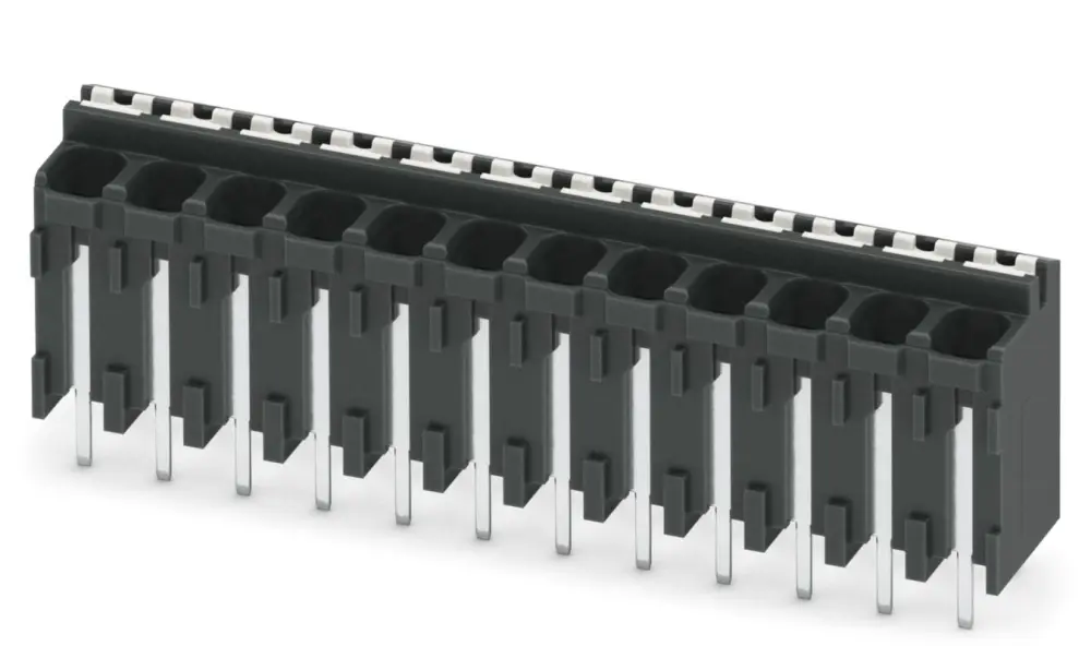 Borne para PCB Phoenix Contact, paso 3.81mm, 13.5A, de color Negro, montaje Montaje en orificio pasante, terminación | 18...