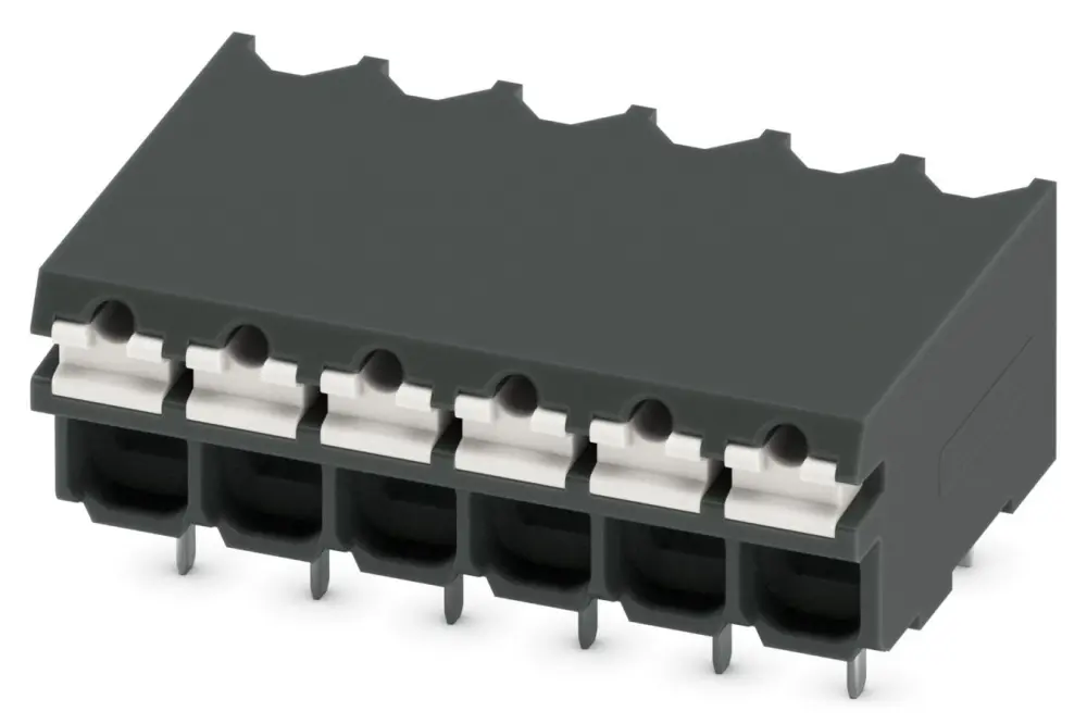 Borne para PCB Phoenix Contact, paso 3.5mm, 13.5A, de color Negro, montaje Montaje en orificio pasante, terminación | 182...