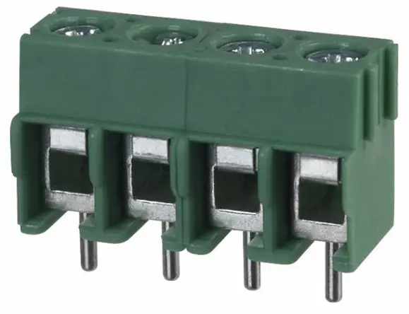Borne para PCB Phoenix Contact de 4 vías, paso 5mm, 16A, de color Verde, montaje Montaje en orificio pasante, | 1935187
