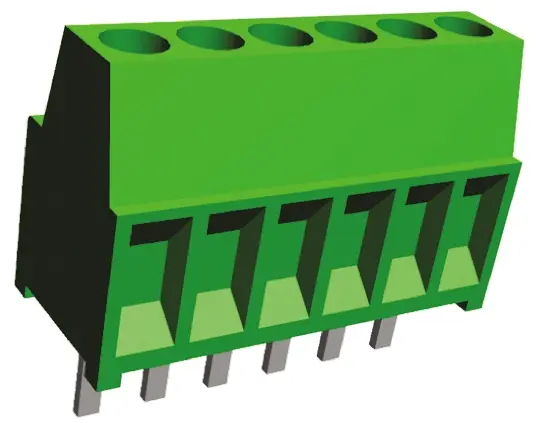 Borne para PCB Hembra TE Connectivity de 6 vías, paso 2.54mm, 10A, de color Verde, montaje Montaje en orificio | 282834-6