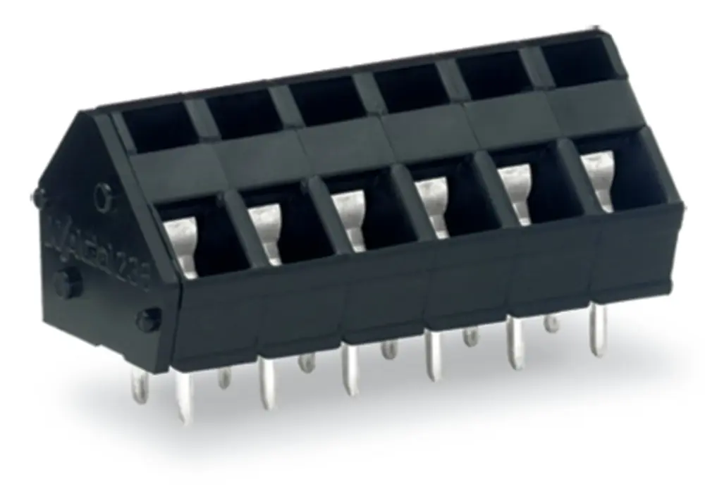 Borne para PCB Macho WAGO de 4 vías , paso 5mm, montaje Montaje en orificio pasante, terminación Abrazadera de Caja | 23...