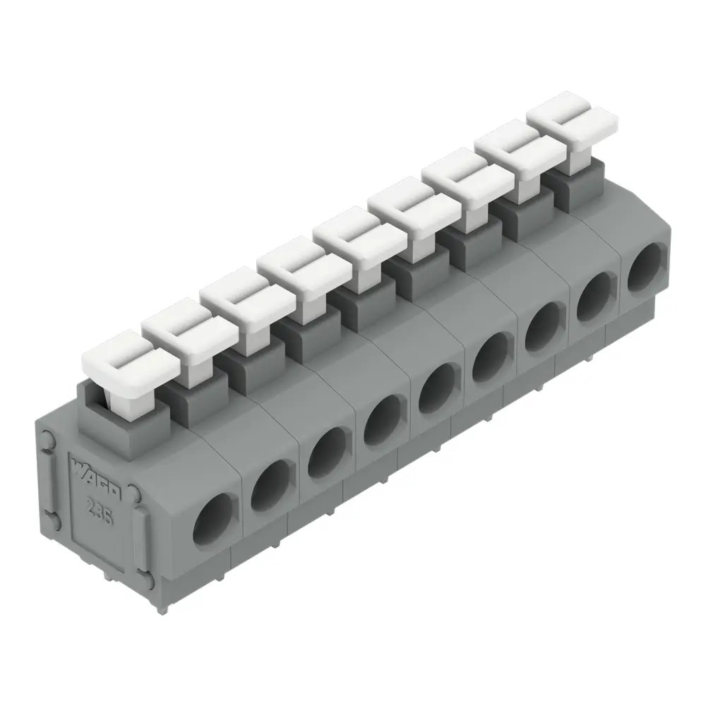 Borne para PCB Macho WAGO de 9 vías , paso 5/5.08mm, montaje Montaje en orificio pasante, terminación Abrazadera de | 23...