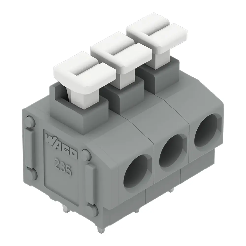 Borne para PCB Macho WAGO de 3 vías , paso 5/5.08mm, montaje Montaje en orificio pasante, terminación Encajado | 235-403...