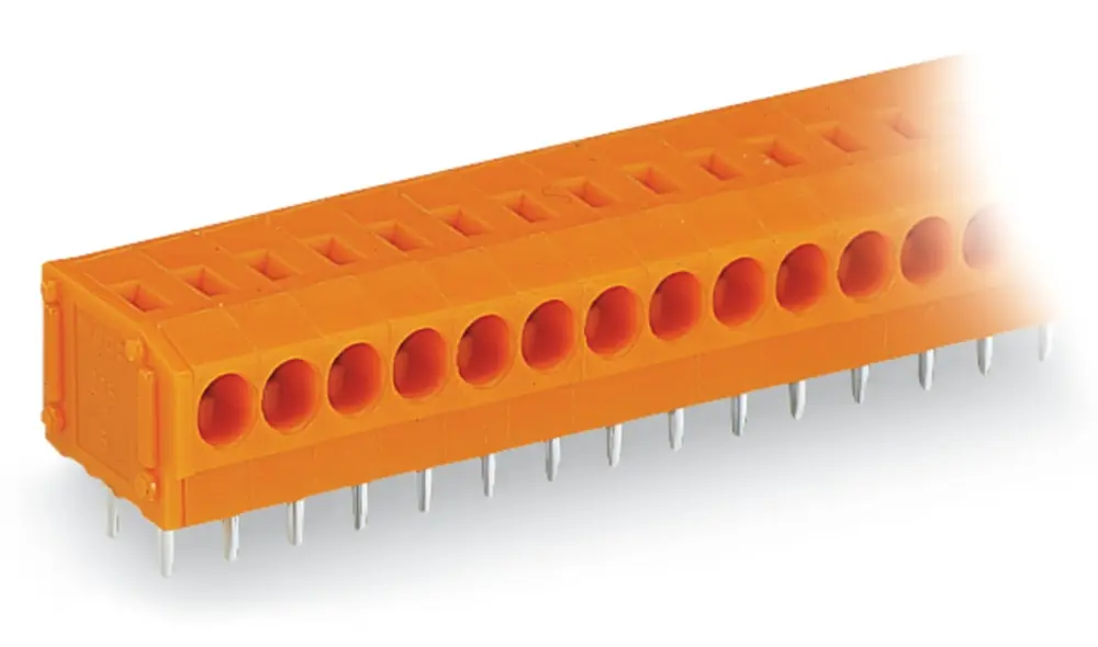 Borne para PCB Macho WAGO de 6 vías , paso 3.81mm, montaje Montaje en orificio pasante, terminación Cable presión | 235...