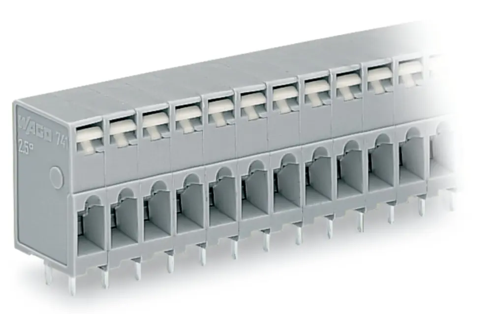 Conector de PCB Macho WAGO de 2 vías en 3 filas, paso 5mm, montaje Montaje en orificio pasante, terminación Encajado | 7...