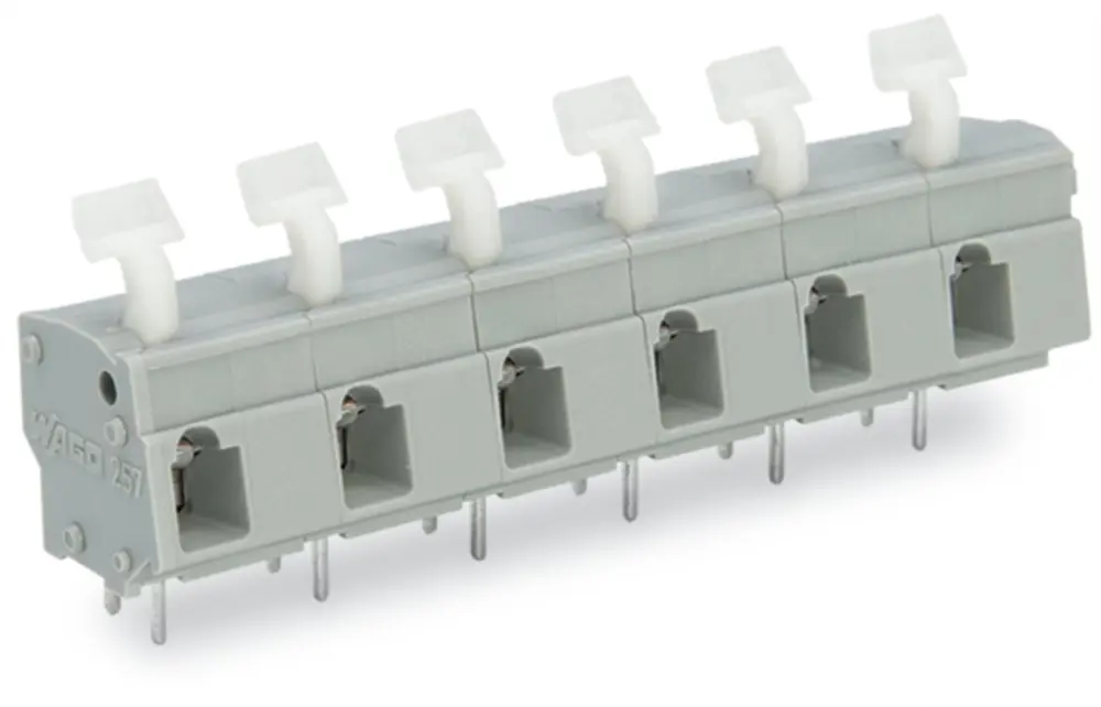 Conector de PCB Macho WAGO de 10 vías , paso 10/10.16mm, montaje Montaje en orificio pasante, terminación Pulsador | 257...