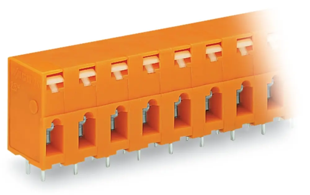 Conector de PCB Macho WAGO de 4 vías , paso 7.62mm, montaje Montaje en orificio pasante, terminación Encajado | 741-404