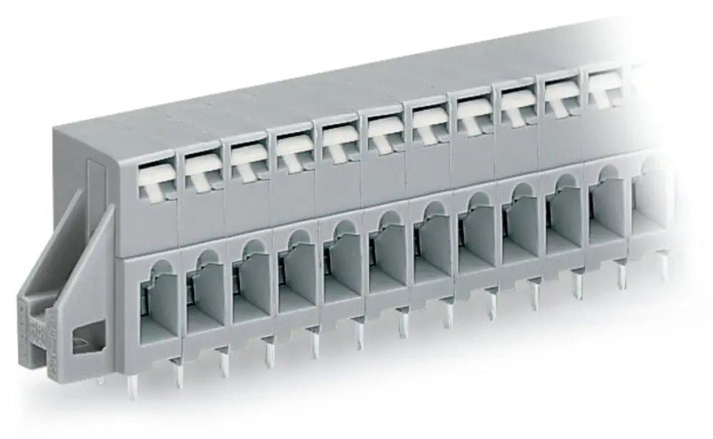 Conector de PCB Macho WAGO de 8 vías , paso 5mm, montaje Montaje en orificio pasante, terminación Encajado | 741-138