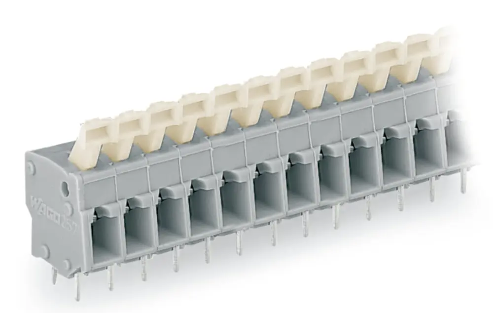 Conector de PCB Macho WAGO de 2 vías , paso 5/5.08mm, montaje Montaje en orificio pasante, terminación Abrazadera de | 2...