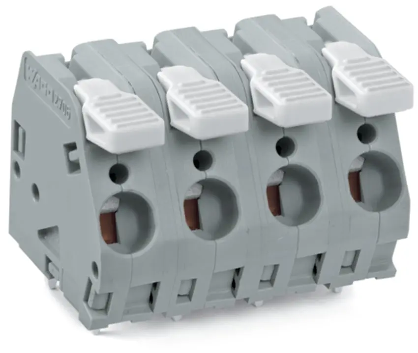 Conector de PCB Macho WAGO de 4 vías , paso 10mm, montaje Montaje en orificio pasante, terminación Abrazadera de Caja | ...