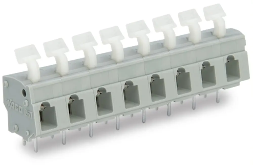 Conector de PCB Macho WAGO de 2 vías , paso 7.5/7.62mm, montaje Montaje en orificio pasante, terminación Encajado | 257-552