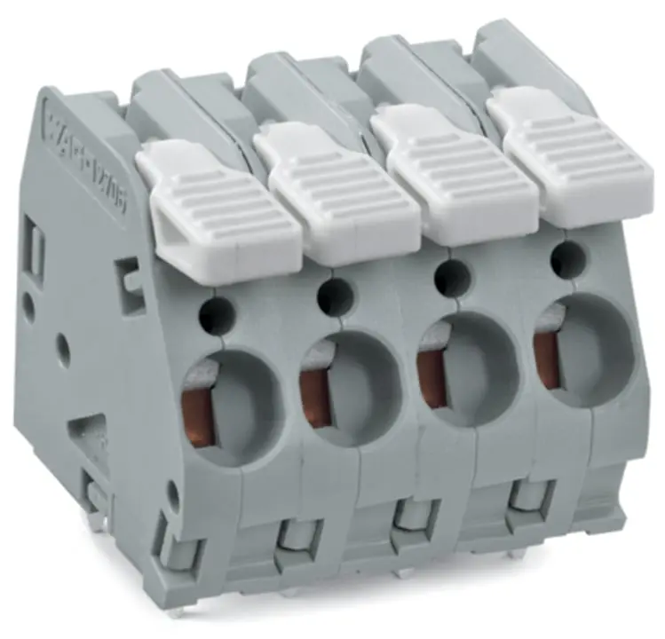 Conector de PCB Macho WAGO de 4 vías , paso 7.5mm, montaje Montaje en orificio pasante, terminación Abrazadera de Caja |...