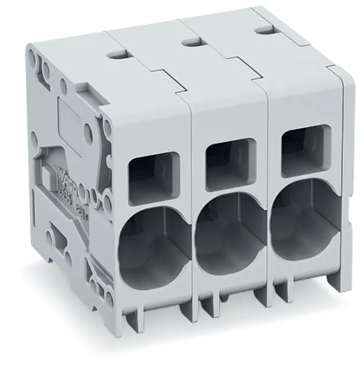 Conector de PCB Macho WAGO de 3 vías , paso 10mm, montaje Borne pasante, terminación Abrazadera de caja de encaje | 2636...