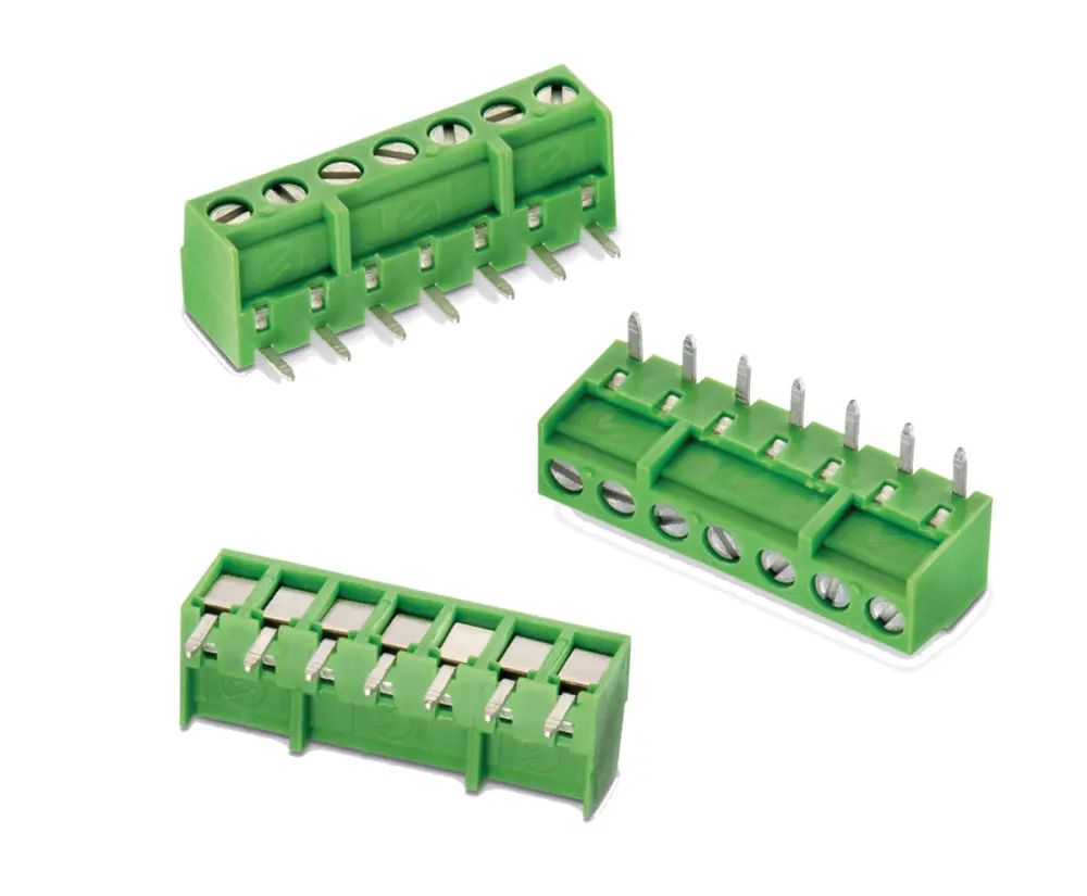 Borne para PCB Macho Wurth Elektronik de 8 vías , paso 3.81mm, 10A, de color Verde, montaje en PCB, terminación Soldador...