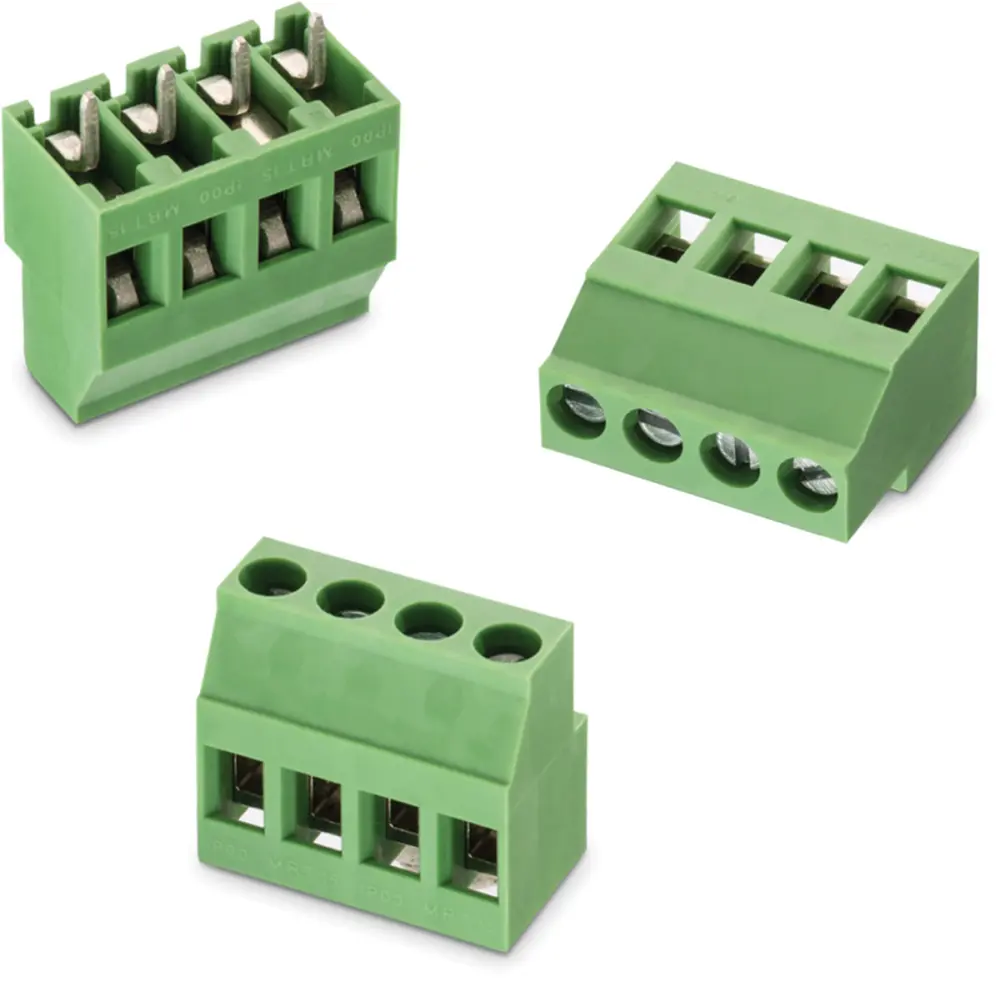 Borne para PCB Macho Wurth Elektronik de 4 vías , paso 5mm, 16A, de color Verde, montaje en PCB, terminación Soldador | ...
