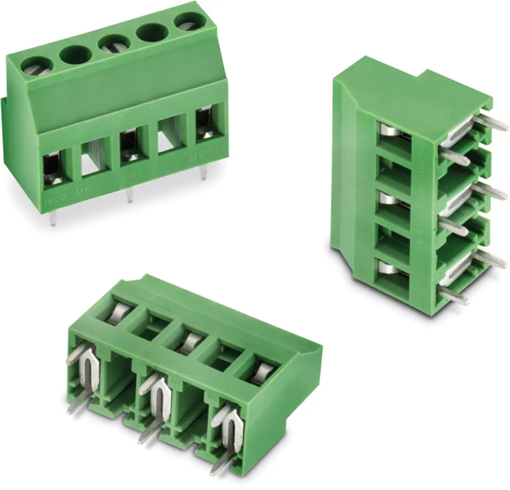 Borne para PCB Macho Wurth Elektronik de 3 vías , paso 10.16mm, 16A, de color Verde, montaje en PCB, terminación | 6.912...