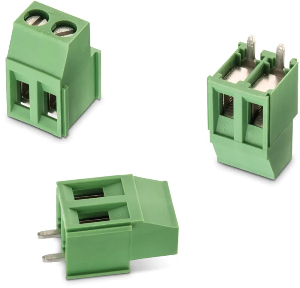 Borne para PCB Macho Wurth Elektronik de 2 vías , paso 5mm, 16A, de color Verde, montaje en PCB, terminación Soldador | ...