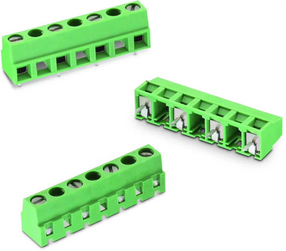Borne para PCB Wurth Elektronik de 3 vías , paso 10.16mm, 14A, de color Verde, montaje Montaje en orificio pasante, | 6.9...