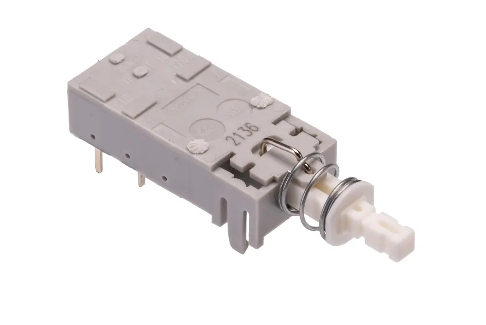 Interruptor de Botón Pulsador C & K, color de botón Blanco, DPST, Enclavamiento, 4 250 V ac, 100 V dc, 250V ac, | NE...
