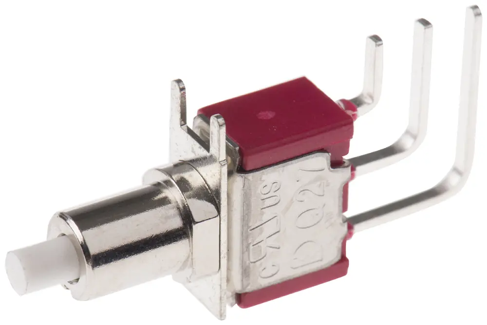 Interruptor de Botón Pulsador , SPDT, Enclavamiento, 3 120 V ac, 120/250V ac, PCB
