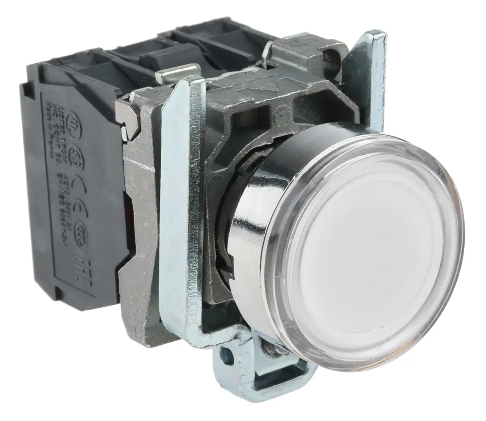 Pulsador Schneider Electric Harmony XB4, color de botón Blanco, SPDT, Montaje en Panel, IP66, IP67, IP69(IP69K), | XB4BW31B5