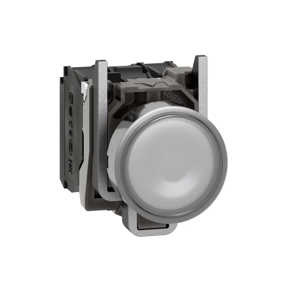 Pulsador Schneider Electric Harmony XB4, color de botón Blanco, SPDT, Montaje en Panel, iluminado, 120V | XB4BW31G5
