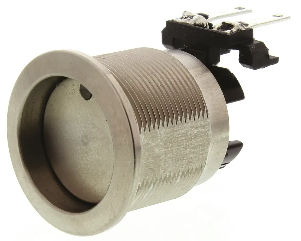 Interruptor de Botón Pulsador Schurter, DPDT, Enclavamiento, 12 250 V ac, 250V ac, Montaje en Panel, IP64 | 1241.6823.112...