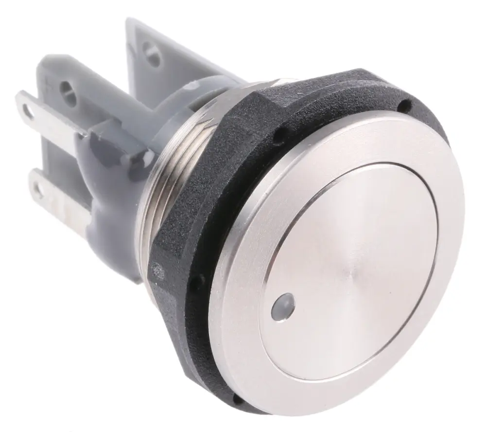 Interruptor de Botón Pulsador Schurter, SPDT, 5 125 V ac, 250V ac, Montaje en Panel, iluminado | 1241.6623.1124000
