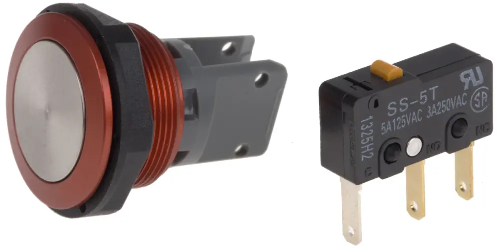 Interruptor de Botón Pulsador Schurter, SPDT, acción momentánea, 5 250 V ac, 250V ac, Montaje en Panel, IP40 | 1241.662...
