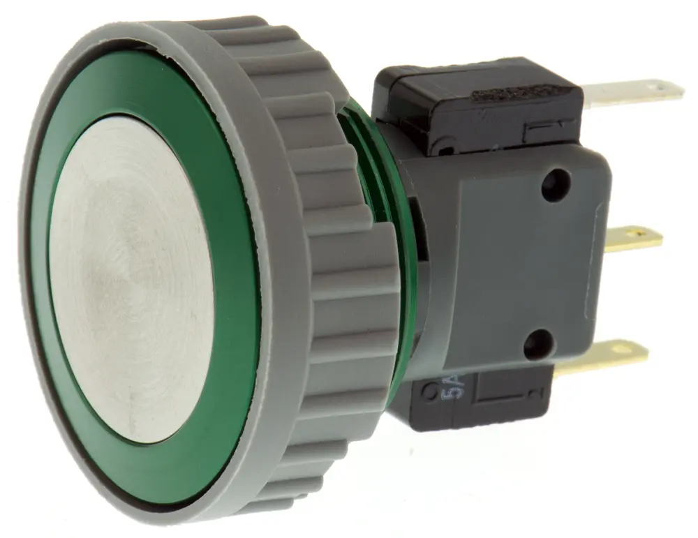Interruptor de Botón Pulsador Schurter, SPDT, acción momentánea, 5 125 V ac, 250V ac, Montaje en Panel, IP67 | 1241.663...