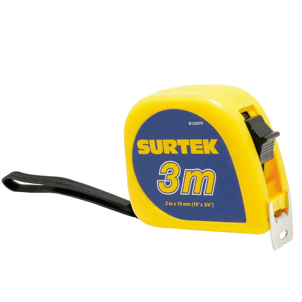 Flexómetro con carcasa de plástico invencible 3 m x 3/4" Surtek | Envío Rápido