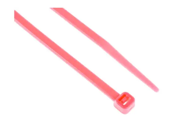 Brida de Nylon 66 Rosa, 203mm x 3,6 mm, No desmontable