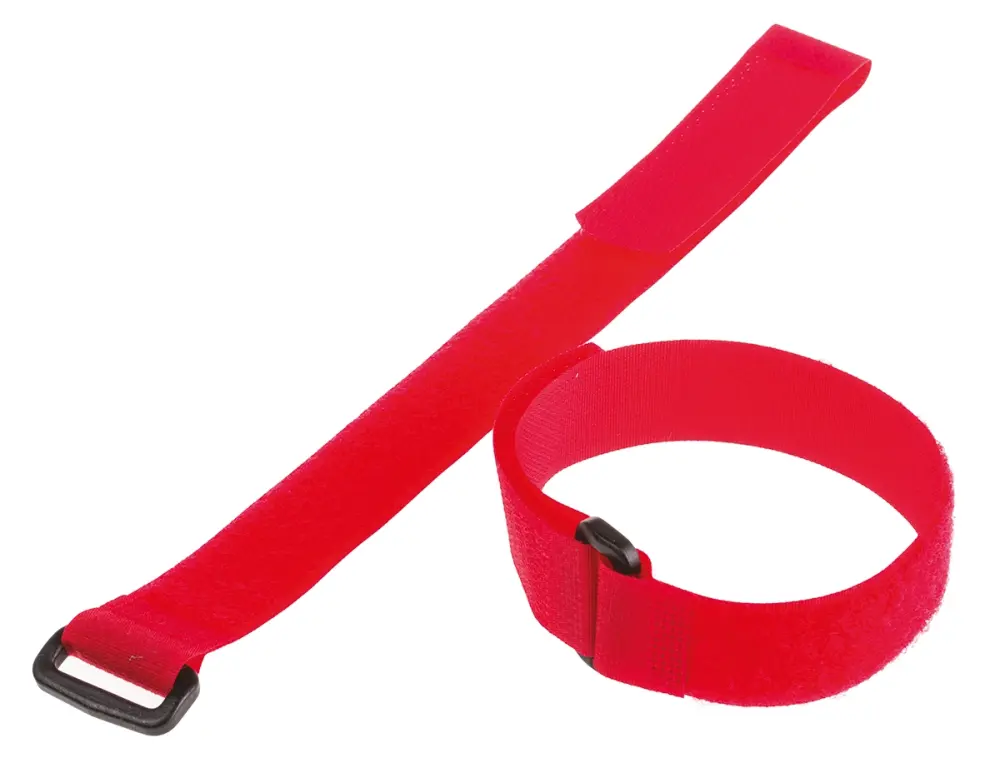 Bridas Thomas & Betts Ty-Grip de Nylon Rojo, 304.8mm x 19,05 mm, Velcro Thomas & Betts
